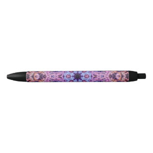 Stylo Noir Alien Purple Psychedélique Kaleidoscopique Mandala