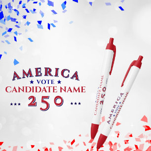 Stylo Noir Amérique 250 Candidat à la Campagne Électorale Pol