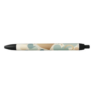 Stylo Noir Amour Pastel Esthétique Cœur Beige Abstrait Minima