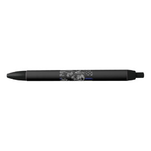 Stylo Noir Amoureux des chiens Black Labrador American Flag