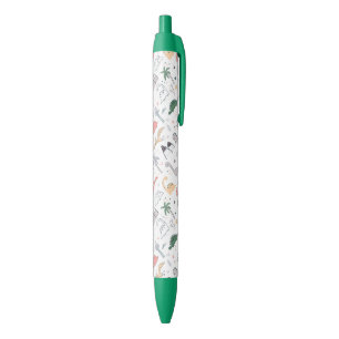 Stylo Noir Amusant Pastel Dinosaur Motif de scène