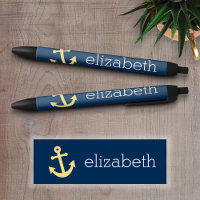 Ancre nautique avec Motif de Navy Jaune Chevron