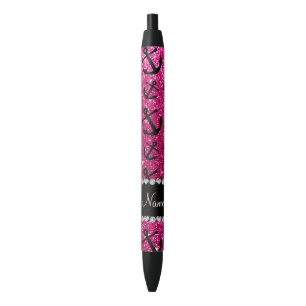 Stylo Noir Ancres au néon nommées personnalisées de partie