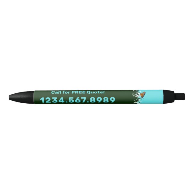 Stylo Noir Appel promotionnel pour le service d'entretien de  (Devant)