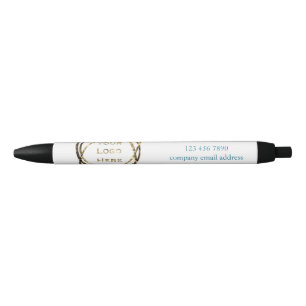 Stylo Noir Aqua Turquoise Custom Business Logo Promotionnels