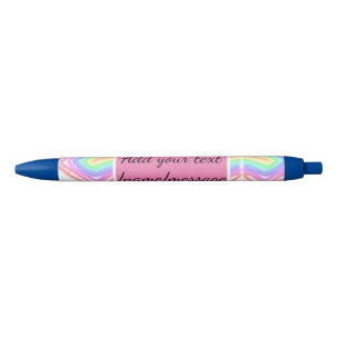 Stylo Noir Aquarelle arc-en-ciel ajouter un nom texte personn