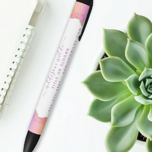 Stylo Noir Aquarelle Arc-En-Ciel Et Or Entreprise