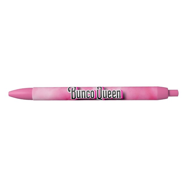 Stylo Noir Aquarelle de rose de la Reine de Bunco (Devant)
