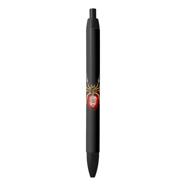 Stylo Noir Araignée en vapeur noire (devant Vertical)