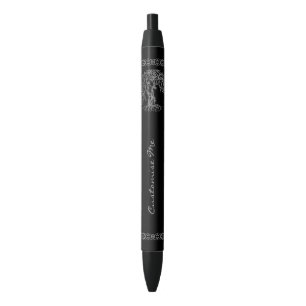 Stylo Noir Arbre de Mehndi de la vie (henné) (argent)