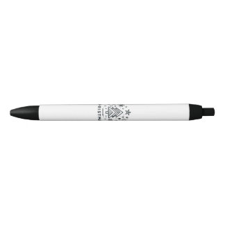 Stylo Noir Arbre de Noël minimaliste Joyeux design de Noël