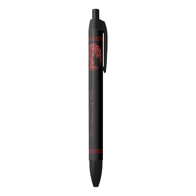 Stylo Noir Arbre de vie Mehndi (henné) (rouge) (Bas (Vertical))