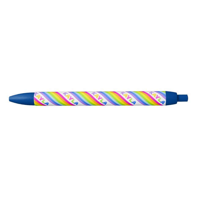 Stylo Noir Arc-en-ciel : cinq lettres (Devant)