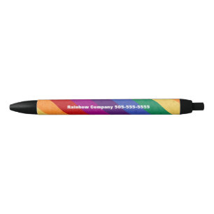 Stylo Noir Arc-en-ciel et Motif Abstrait