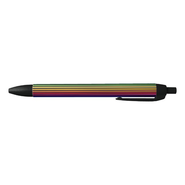 Stylo Noir Arc-en-ciel et rayures noires (Bas)