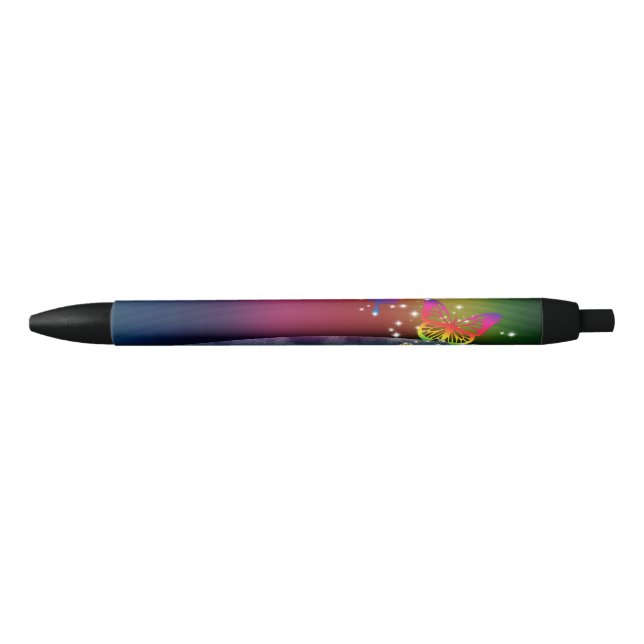 Stylo Noir Arcs-en-ciel des papillons n (Devant)