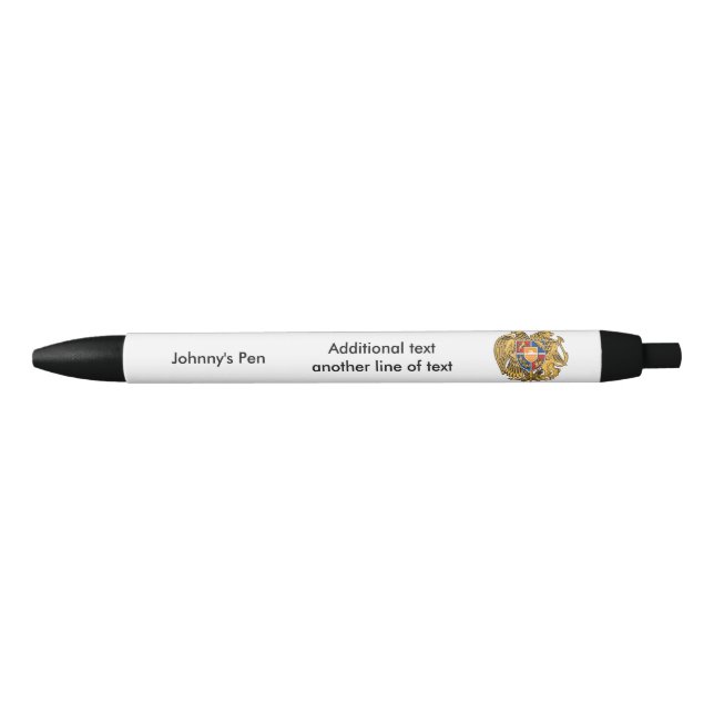 Stylo Noir Armoiries arméniennes (Devant)