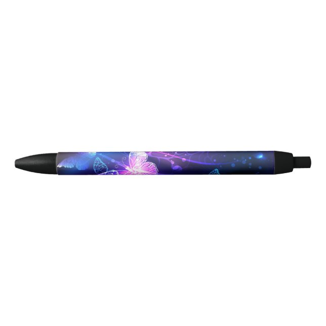 Stylo Noir Arrière - plan avec papillons de nuit (Devant)