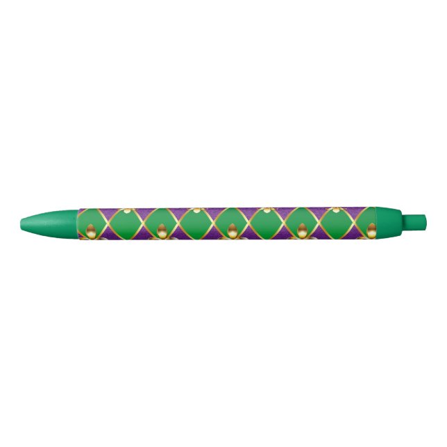 Stylo Noir Arrière - plan de bijoux Mardi Gras (Devant)