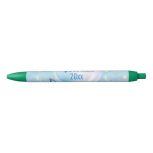 Stylo Noir Arrière - plan étoilé bleu-rose