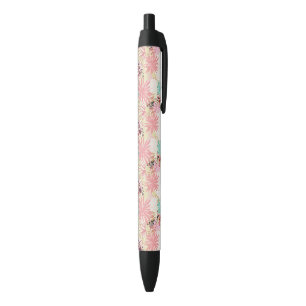 Stylo Noir Arrière - plan floral 4