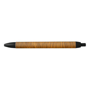 Stylo Noir Arrière - plan Golden Faux Rough Wood