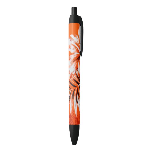 Stylo Noir Arrière - plan hawaïen de fleur de ketmie (Bas (Vertical))