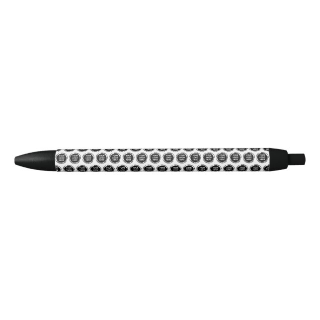 Stylo Noir Arrondi du logo personnalisé de l'entreprise (Devant)