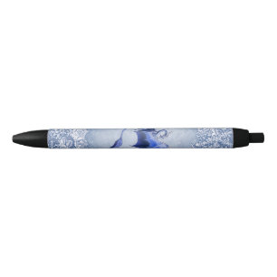 Stylo Noir Art bleu de nature d'imaginaire de dragon d'hiver