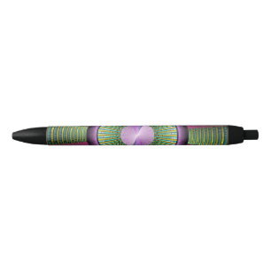 Stylo Noir Art Fractal Moderne Rond Et Coloré