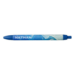 Stylo Noir Art moderne Abstrait Blue Ocean Personnalisé