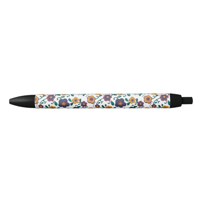 Stylo Noir Art populaire des années 70 Ditzy Retro Daisy dans (Devant)