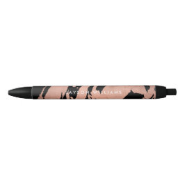 Stylo Noir Artiste moderne Rose Abstrait Gold/Black Brushstro