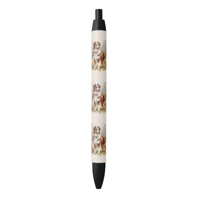 Stylo Noir Australian Shepherd Dog Red Merle Aussie (devant Vertical)