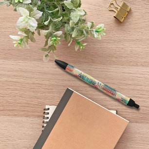 Stylo Noir Automne moderne Couleurs Automne Aquarelle Monogra