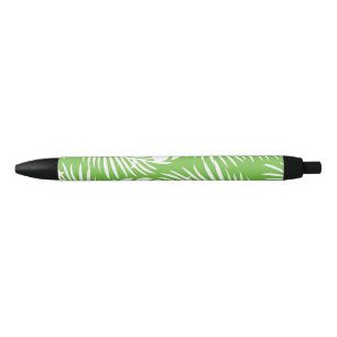 Stylo Noir automne tropical, motifs de feuilles d'été