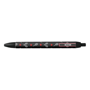 Stylo Noir Avec son nom 🎾 tennis noir et blanc 🎾