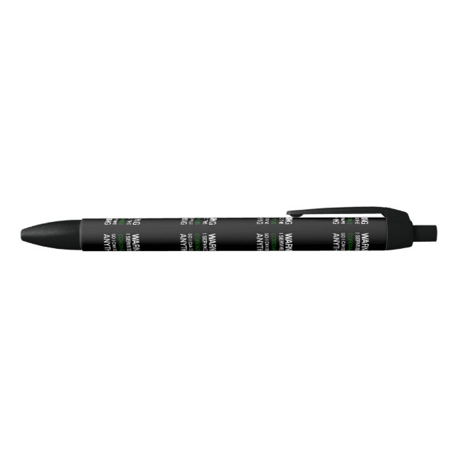 Stylo Noir Avertissement J'ai survécu Coronavirus (Haut)