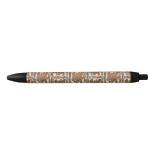 Stylo Noir Aztec Eagle Guerrier Tribal Art antique