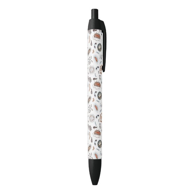 Stylo Noir Bactéries et motif de virus (Bas (Vertical))