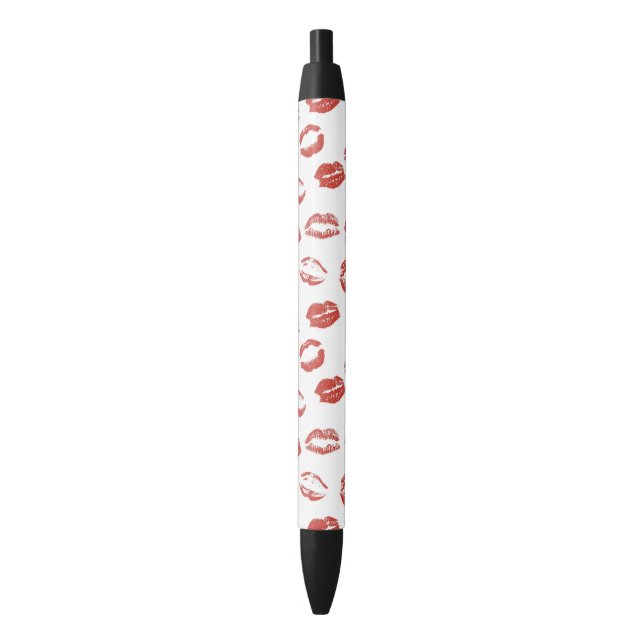 Stylo Noir Baisers rouges de lèvres (devant Vertical)