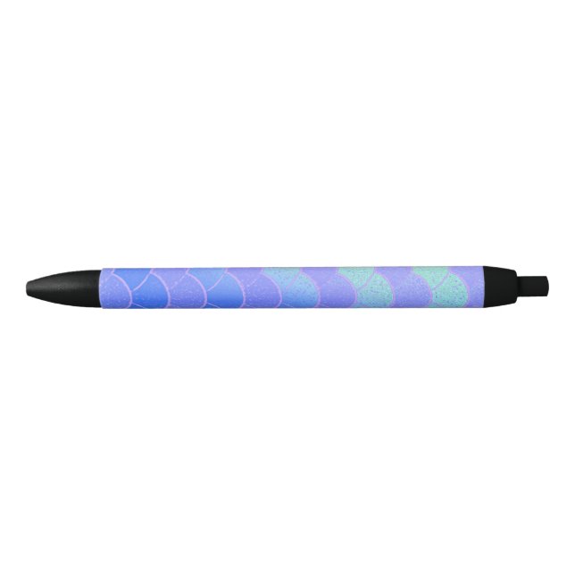 Stylo Noir Balances de sirène bleu/violet chatoyantes (Devant)