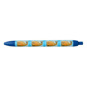 Stylo Noir baleines heureuses de sourire