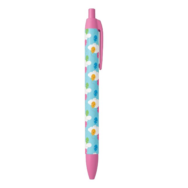 Stylo Noir Ballons de Kawaii (Bas (Vertical))