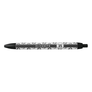 Stylo Noir ballons de volley personnalisés au nom des enfants