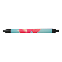 Stylo Noir Ballons du Coeur Rouge contre ciel nuageux
