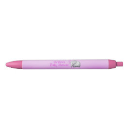 Stylo Noir Balloons doux Douche bébé rose éléphant