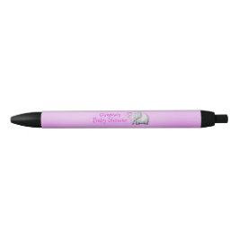 Stylo Noir Balloons doux Douche bébé rose éléphant