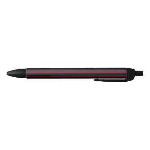Stylo Noir Bande bordeaux et noire