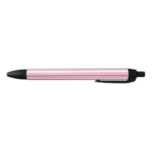 Stylo Noir Bandes de bonbons roses et blanches